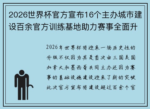 2026世界杯官方宣布16个主办城市建设百余官方训练基地助力赛事全面升级 ⚽ 2026世界杯官方宣布16个主办城市建设百余官方训练基地助力赛事全面升级 ⚽